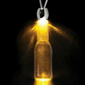 Light Up Necklace - Acrylic Round Faced Bottle Pendant - Amber